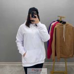 هودی سفید کلاه دار داخل کرک کد AL1120